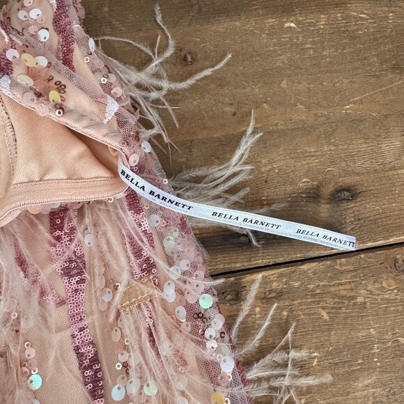 Bella Barnett Pink Sequin Feather Mini Dress – XS - Picture 5 of 6